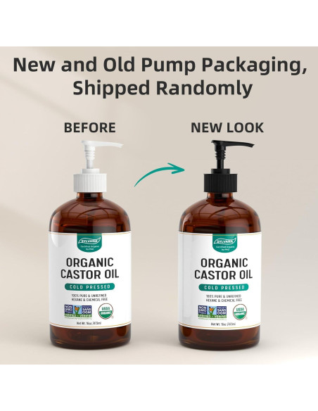 Aceite de Ricino Orgánico Sylvana 473ml con Pump - Puro y Natural