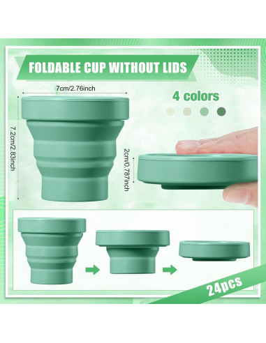 24 Tazas de Silicona Plegables Funnymoom para Camping 150 ml