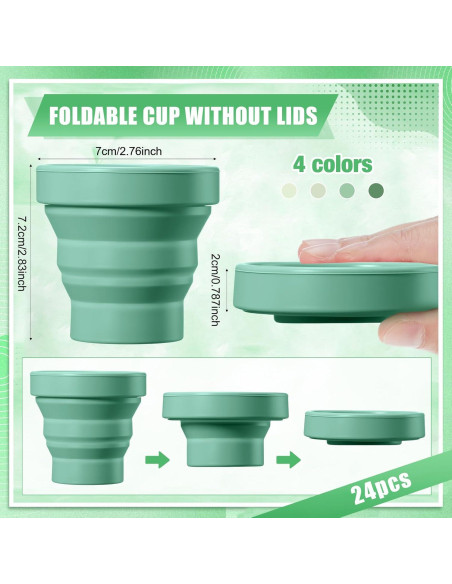 24 Tazas de Silicona Plegables Funnymoom para Camping 150 ml