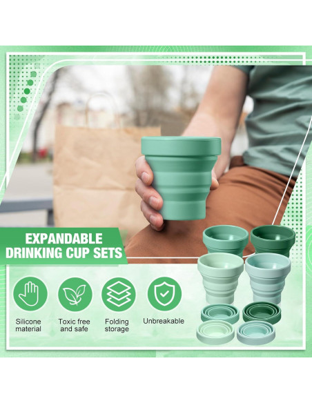 24 Tazas de Silicona Plegables Funnymoom para Camping 150 ml
