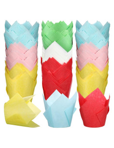 600 Forros de Cupcake Tulipanes Gandeer Coloridos 85g