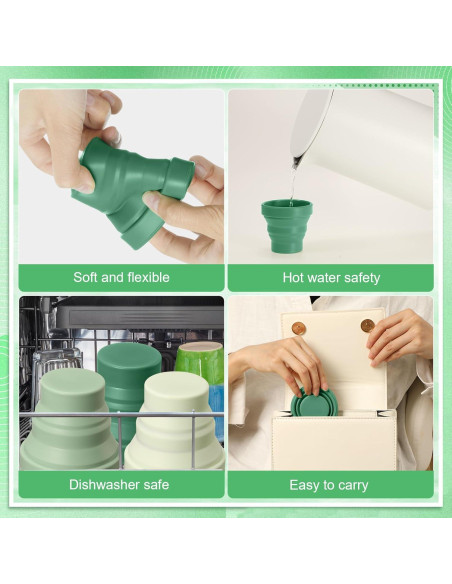 24 Tazas de Silicona Plegables Funnymoom para Camping 150 ml