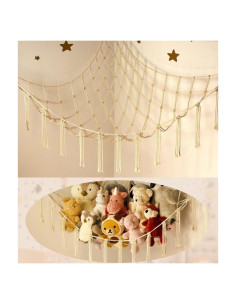 Hamaca Grande de Almacenamiento Mirolam para Peluches Beige