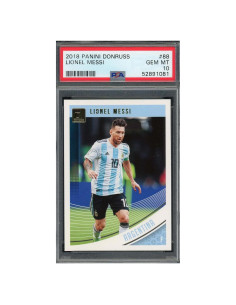 Tarjeta de Fútbol Lionel Messi 2018 Panini Donruss PSA 10