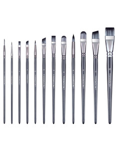 Juego de Pinceles de Pintura Transon 12 Piezas Nylon Acrílico