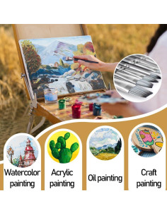 Juego de Pinceles de Pintura Transon 12 Piezas Nylon Acrílico 2