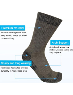 Calcetines de Trabajo APTYID para Hombre 9-12, 4 Pares 2