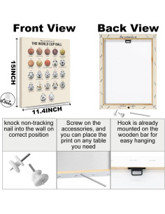 Arte de Pared en Lienzo Enmarcado Fútbol 29x38 cm 2