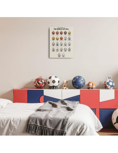 Arte de Pared en Lienzo Enmarcado Fútbol 29x38 cm