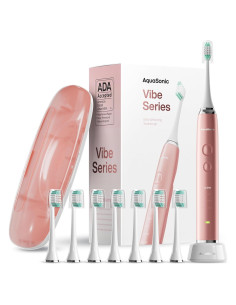 Cepillo de dientes eléctrico Aquasonic Vibe - 40,000 VPM, 8 cabezales