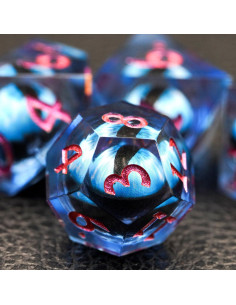 Juego de Dados D&D Ojo de Dragón con Núcleo Líquido - 7 Piezas 2