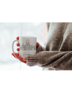 Taza de Cerámica Blanca 11oz TJ Originals Skyline Barcelona 2