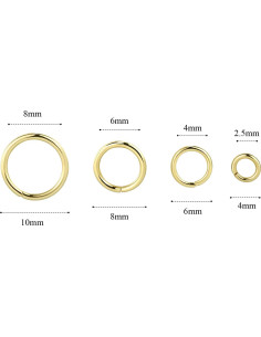 Anillas de Salto Doradas ALEXCRAFT 900PCS 4-10mm para Joyería 2