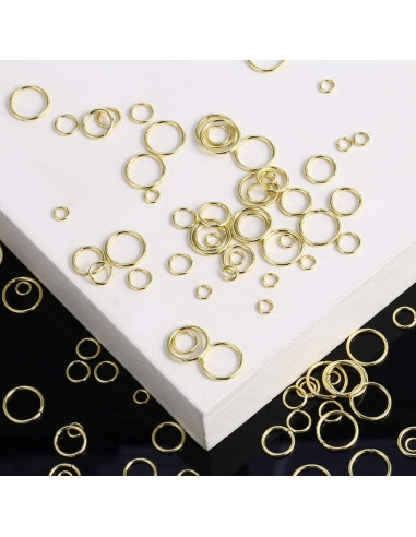 Anillas de Salto Doradas ALEXCRAFT 900PCS 4-10mm para Joyería