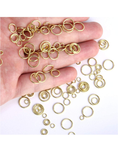 Anillas de Salto Doradas ALEXCRAFT 900PCS 4-10mm para Joyería