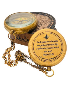 Brújula de Latón Antiguo ALADEAN Camino Divino 5.08 cm