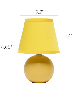 Lámpara de Mesa Simple Designs LT2008-YLW Cerámica Amarilla 2