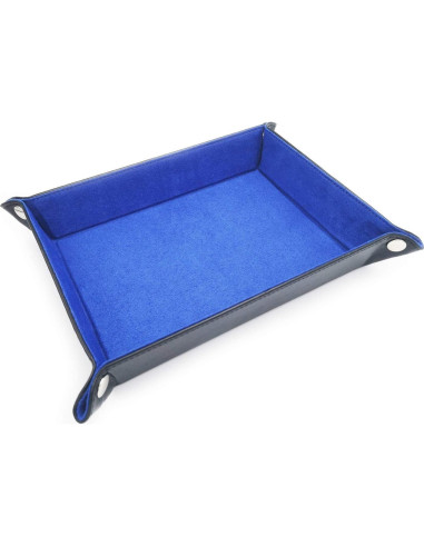 Bandeja Plegable para Dados Onwon de Cuero PU Azul 22.5x15cm