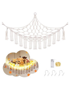 Hamaca de Macramé CERETIA para Animales de Peluche con Luz LED