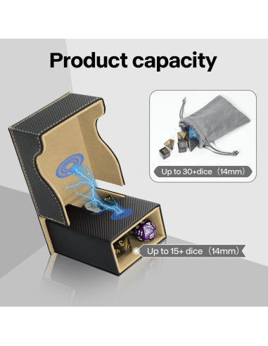 Torre de Dados Plegable Stepane de Cuero PU Negro/Marrón