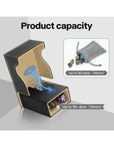 Torre de Dados Plegable Stepane de Cuero PU Negro/Marrón