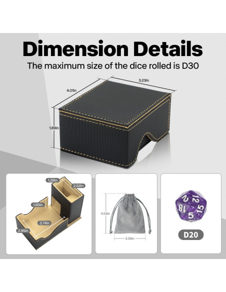 Torre de Dados Plegable Stepane de Cuero PU Negro/Marrón