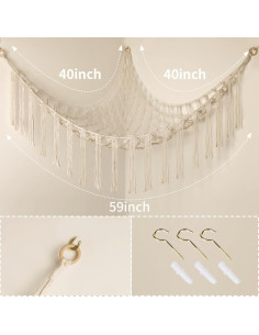 Hamaca de Peluches YELIENM Grande 102x102 cm Algodón Blanco 2