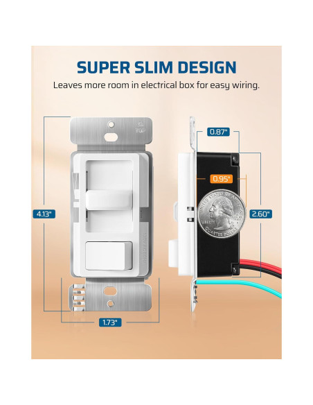 Interruptor Regulador Dewenwils 600W Incandescente y 150W LED Interruptor Regulador Dewenwils 600W Incandescente y 150W LED