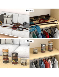 Organizador de Cinturones Acrílico FEMELI 5 Compartimentos 0.68 kg 2