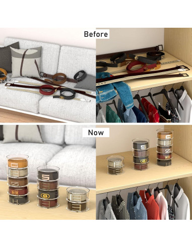 Organizador de Cinturones Acrílico FEMELI 5 Compartimentos 0.68 kg