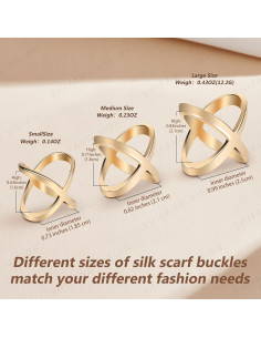 Anillo de Bufanda SYWDUDUCLT para Mujer - Oro y Plata - 2 Pcs 2