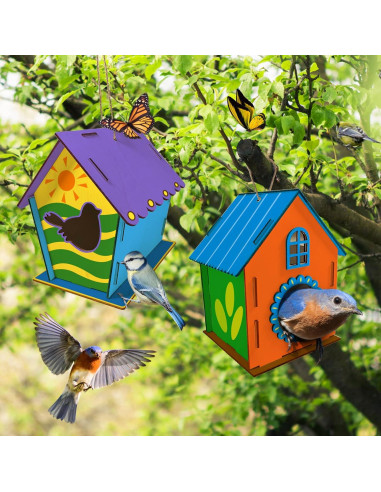 Kit de Manualidades Casa de Aves Heyzeibo 2 Pack DIY Niños