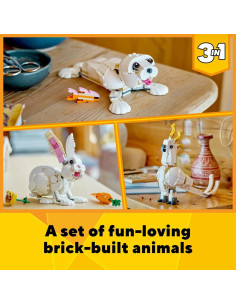 LEGO Creator 3 en 1 Conejo Blanco 31133 - Juguete STEM 258 Piezas 2