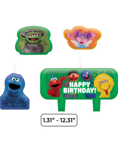 Juego de Velas de Cumpleaños Multicolor Amscan - 4 Pzs