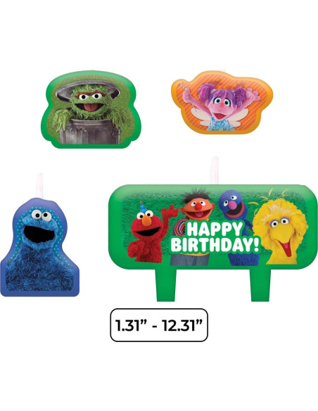 Juego de Velas de Cumpleaños Multicolor Amscan - 4 Pzs