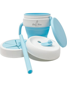 Taza colapsable 2 en 1 Baby's Brew - Azul, BPA Free 2