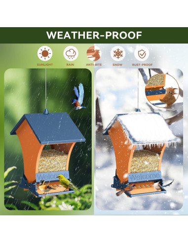 Comedero para Aves Wildpark 5kg a Prueba de Ardillas Naranja