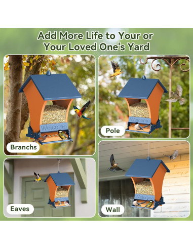 Comedero para Aves Wildpark 5kg a Prueba de Ardillas Naranja