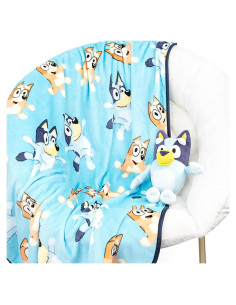 Juego de Manta y Almohada Bluey Jay Franco 2 Piezas 101.6x127 cm