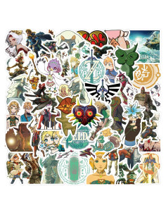 50 Calcomanías Impermeables MINRAIN Zelda para Laptop y Bicicleta