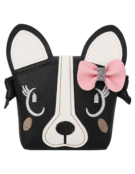 Mochila de Hombro para Niña Jienclound con Diseño de Perro - Negro