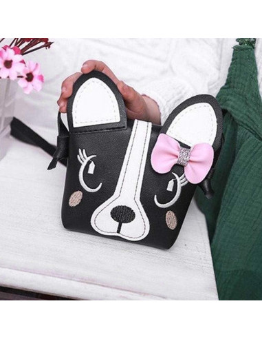 Mochila de Hombro para Niña Jienclound con Diseño de Perro - Negro