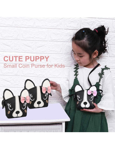 Mochila de Hombro para Niña Jienclound con Diseño de Perro - Negro