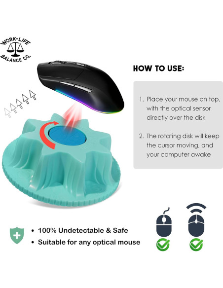 Jiggler de Ratón Mecánico Indetectable Aqua - Sin Software