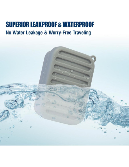 Funda de Jabón de Silicona AIMAIAIMAI Gris Compacta para Viaje