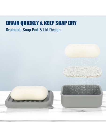 Funda de Jabón de Silicona AIMAIAIMAI Gris Compacta para Viaje