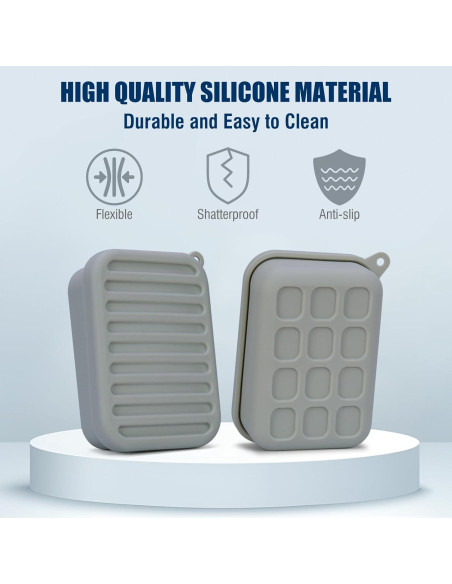 Funda de Jabón de Silicona AIMAIAIMAI Gris Compacta para Viaje