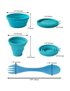 Juego de Tazas y Cuencos Colapsables Ecoart - 3 Piezas 2