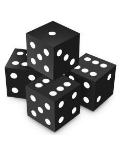 Dados Jumbo de Espuma Shappy 4 Piezas 8.89 cm Negro
