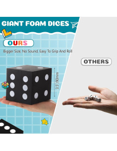 Dados Jumbo de Espuma Shappy 4 Piezas 8.89 cm Negro 2